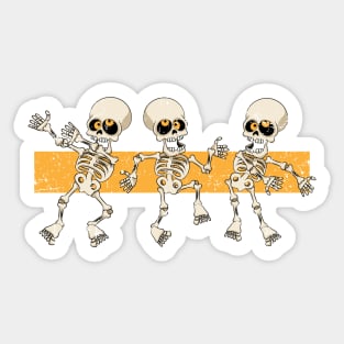 Funny 3 Dancing Skeleton Halloween Gift Sticker